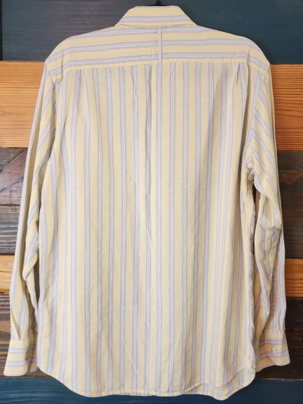 Banana Republic Linen Blend Shirt Men L Button Up Striped Resort Office Seesleev